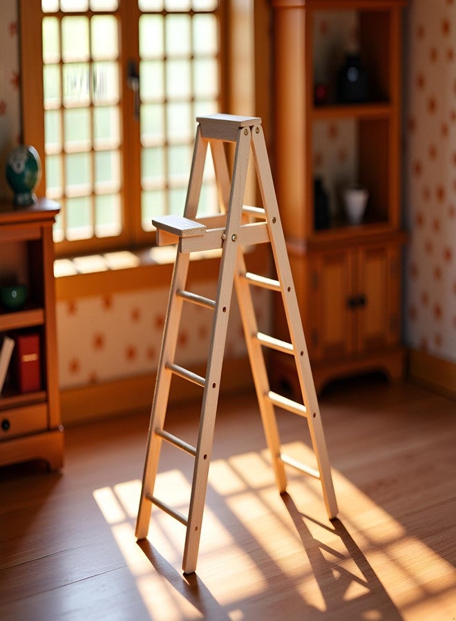 Zhuluck 1/12 Miniature Step Ladder Dollhouse Furniture Accessories Lightweight Dollhouse Decor - Image 4